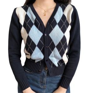 Blue prep cardigan
